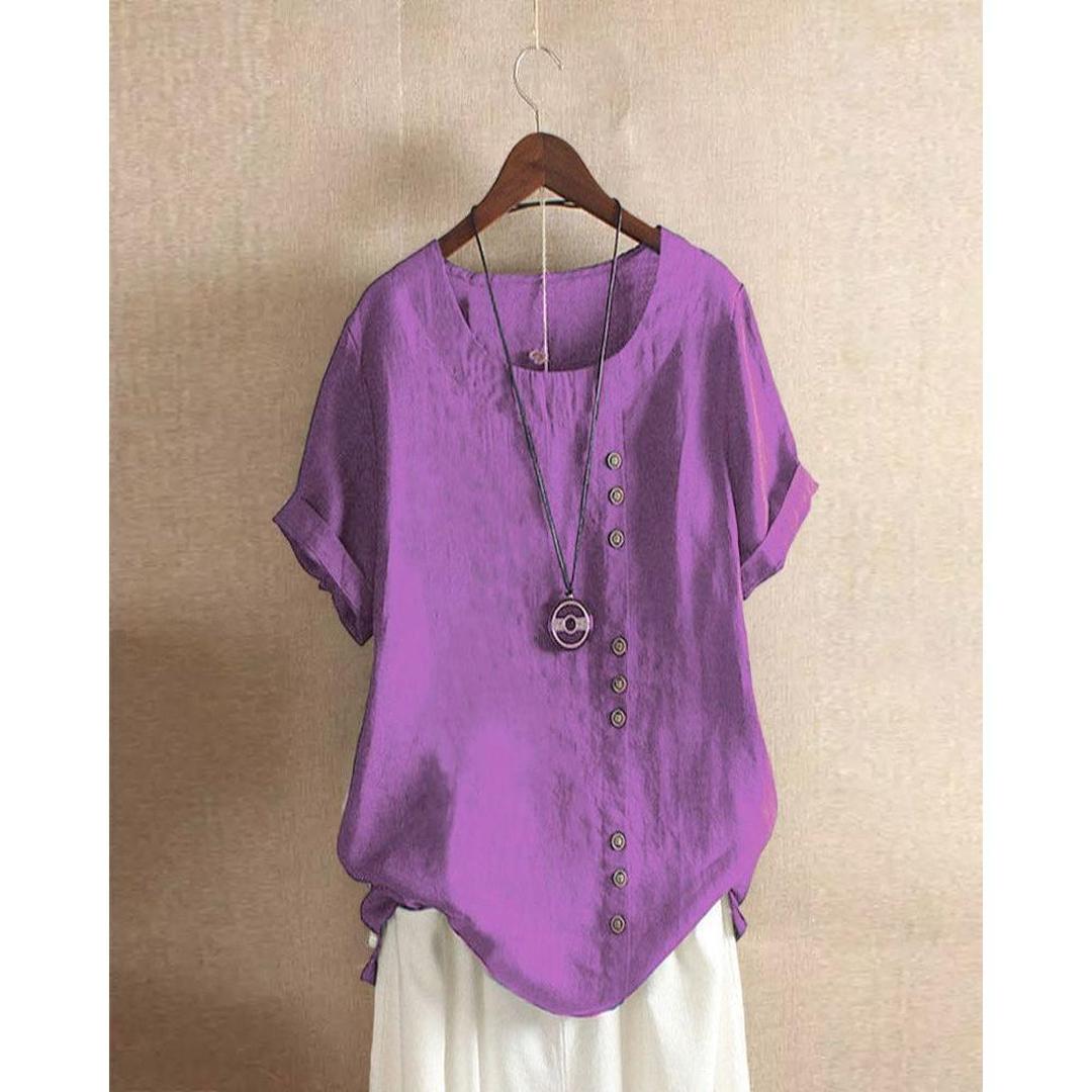 Lydia | Women’s Short-Sleeve Blouse with Round Neck