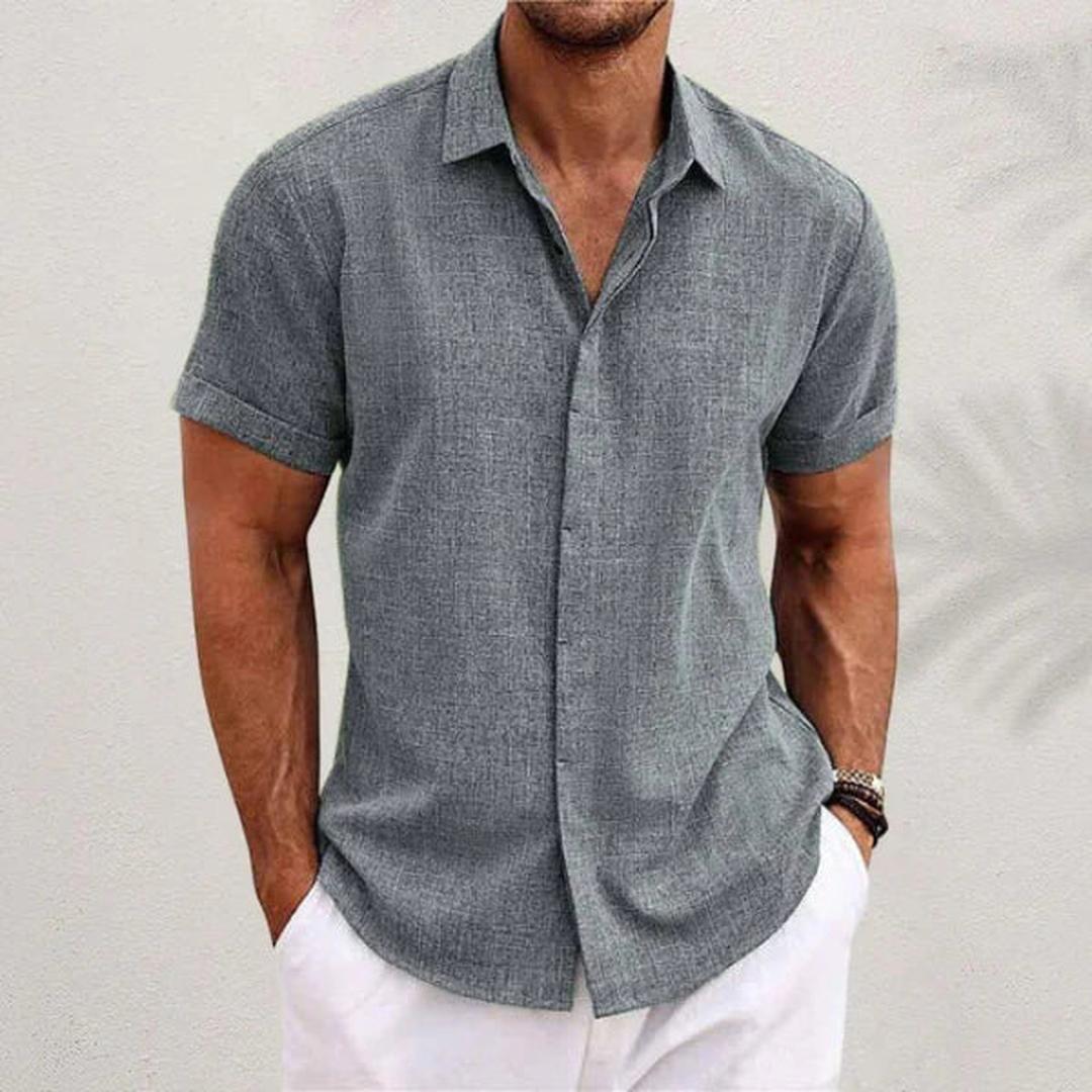 Ryan | Men’s Linen Button-Up Shirt with Short Sleeve