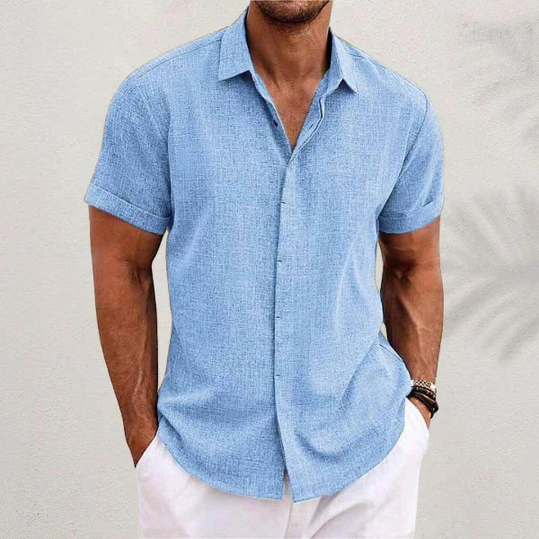 Ryan | Men’s Linen Button-Up Shirt with Short Sleeve
