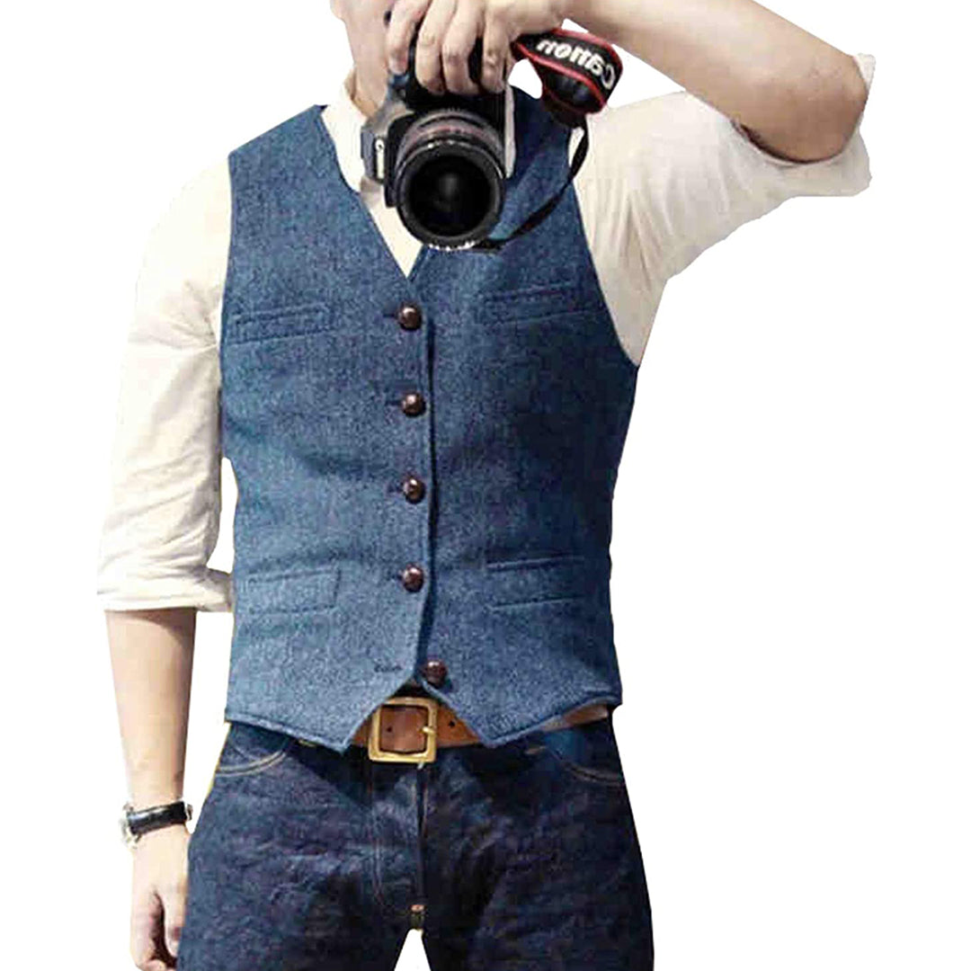 Corvello | Men’s Button-Front Vest with Classic Tailored Design