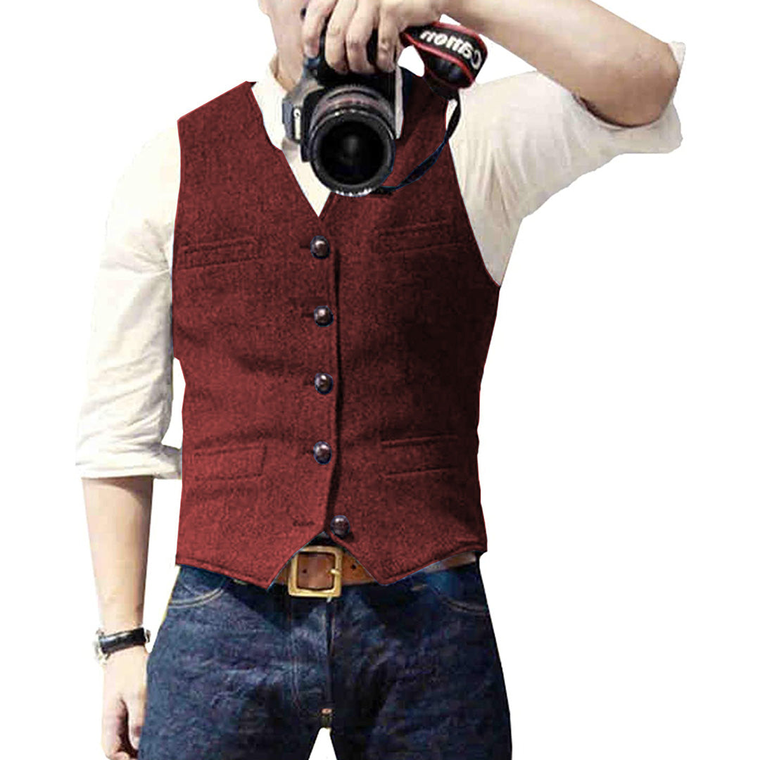Corvello | Men’s Button-Front Vest with Classic Tailored Design