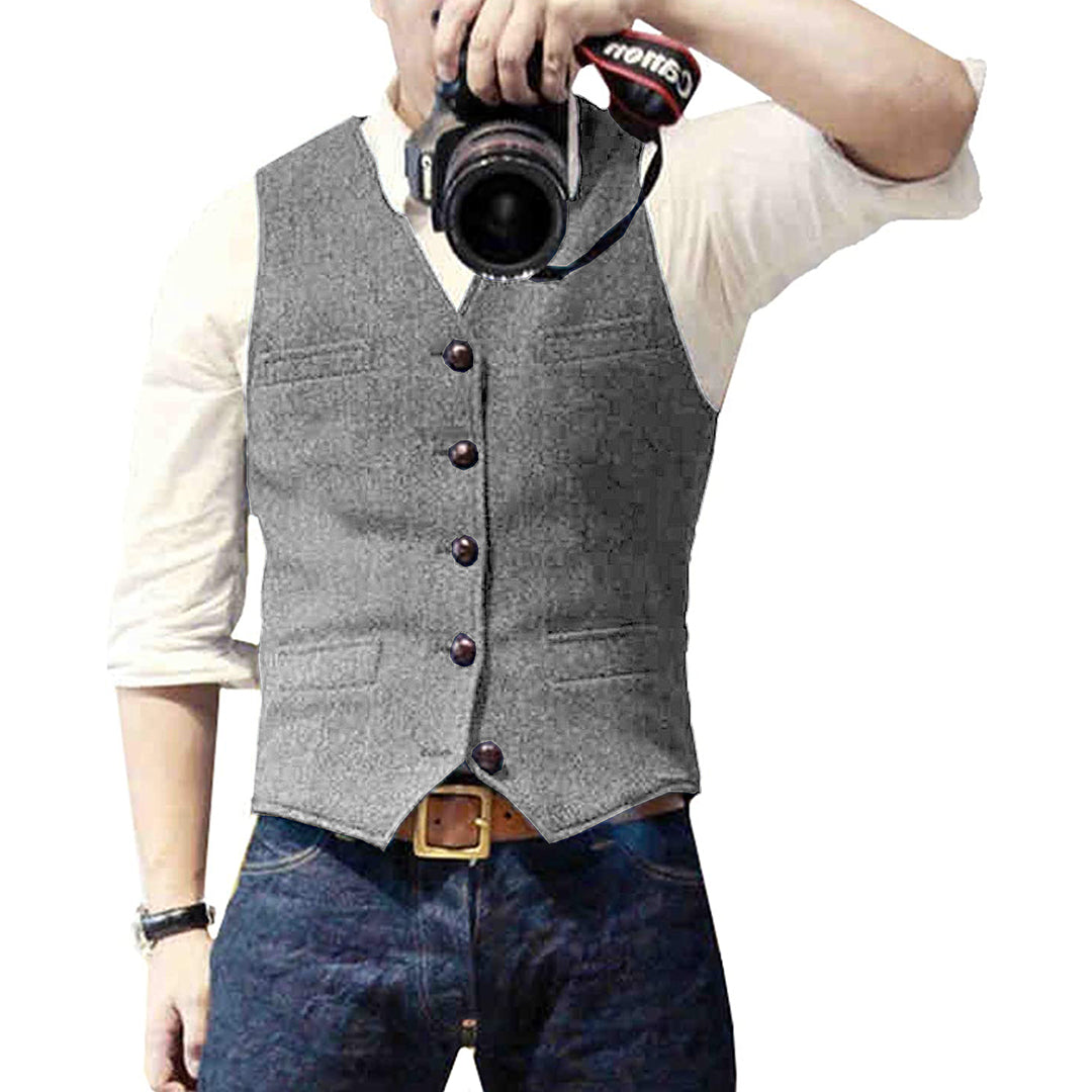 Corvello | Men’s Button-Front Vest with Classic Tailored Design