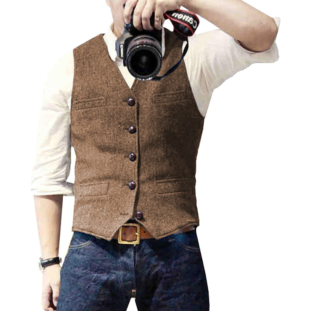 Corvello | Men’s Button-Front Vest with Classic Tailored Design