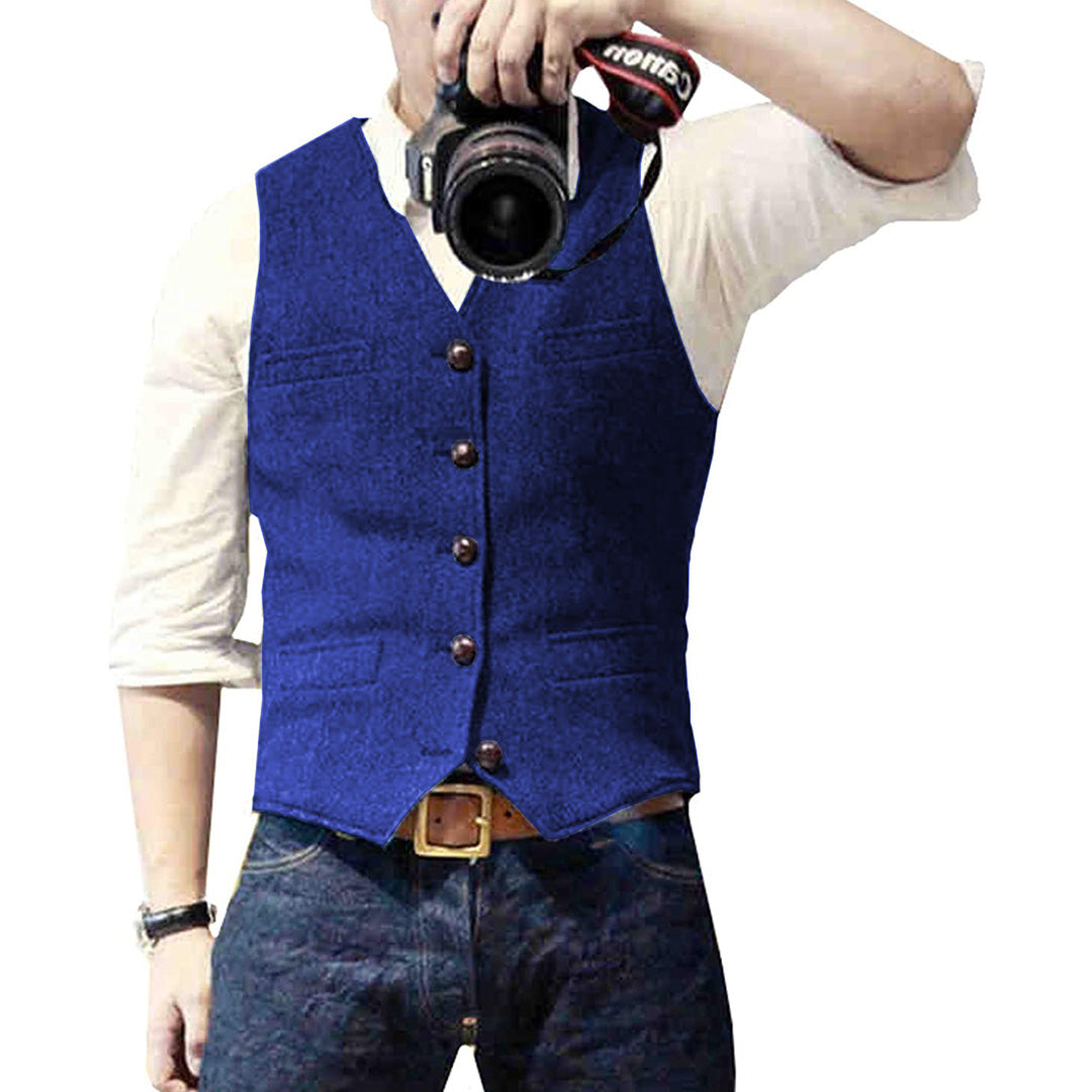 Corvello | Men’s Button-Front Vest with Classic Tailored Design