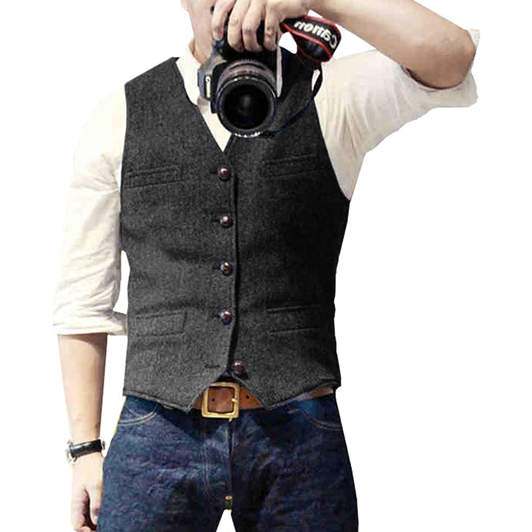 Corvello | Men’s Button-Front Vest with Classic Tailored Design
