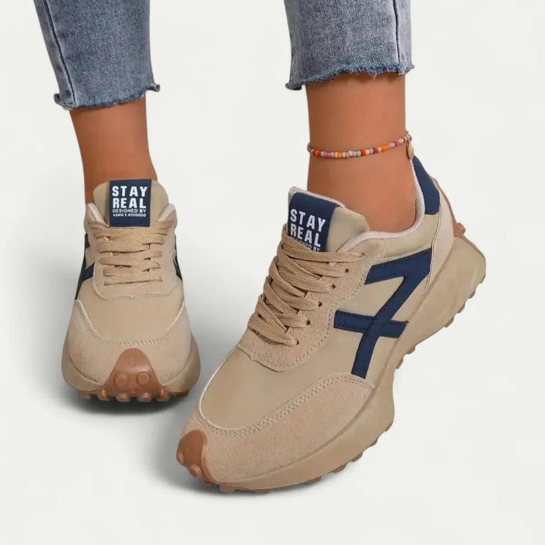 Sophie | Women's Contrast Panel Lace-Up Trainers