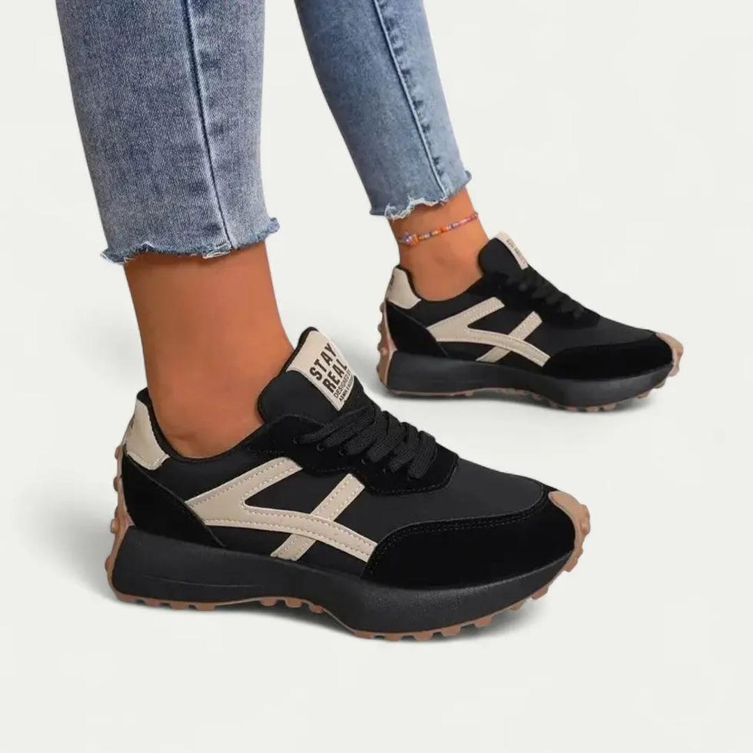 Sophie | Women's Contrast Panel Lace-Up Trainers