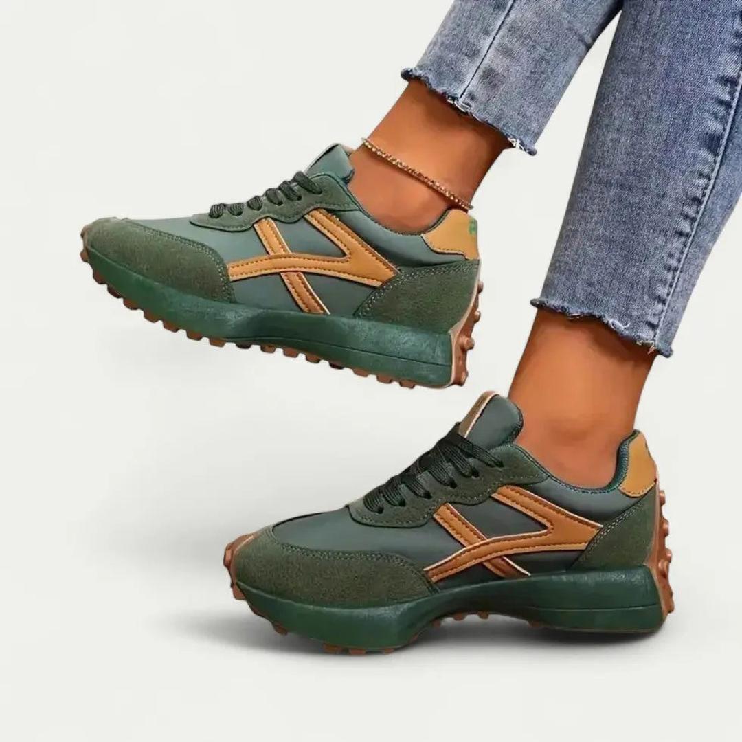 Sophie | Women's Contrast Panel Lace-Up Trainers