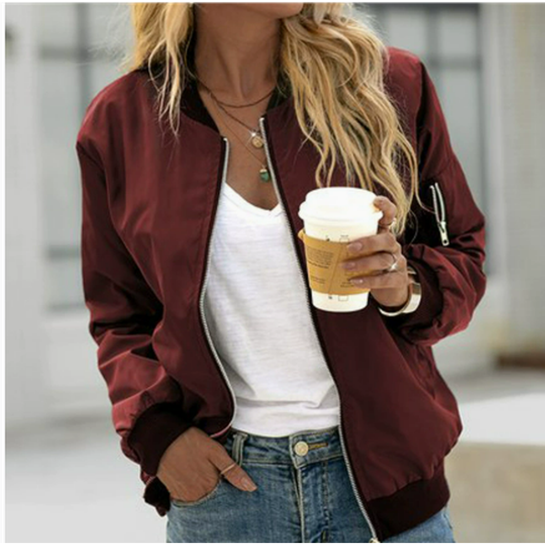 Nora | Women’s Short Zip-Front Bomber Jacket