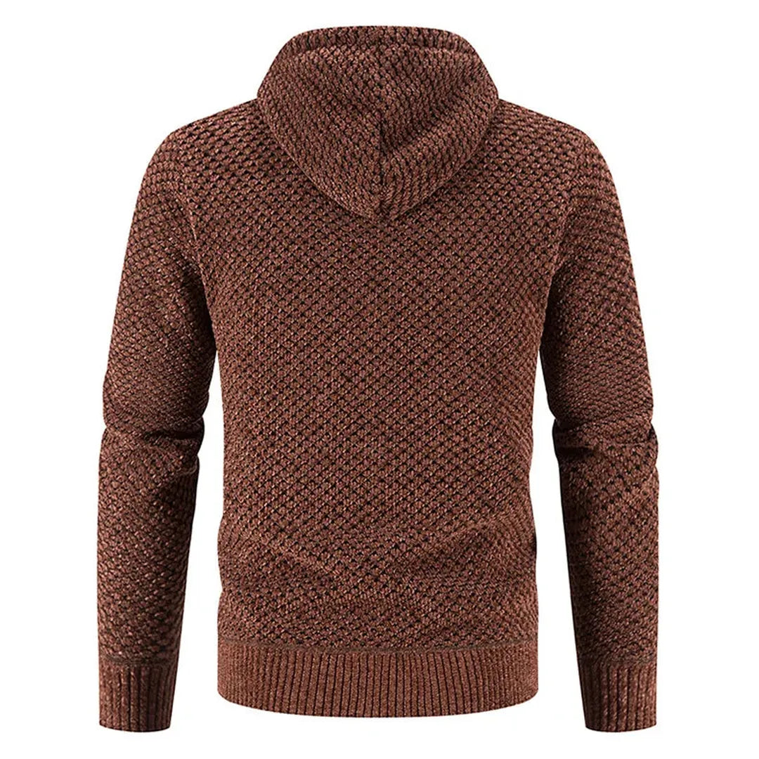 Adrian | Men’s Zip-Up Knit Cardigan with Hood