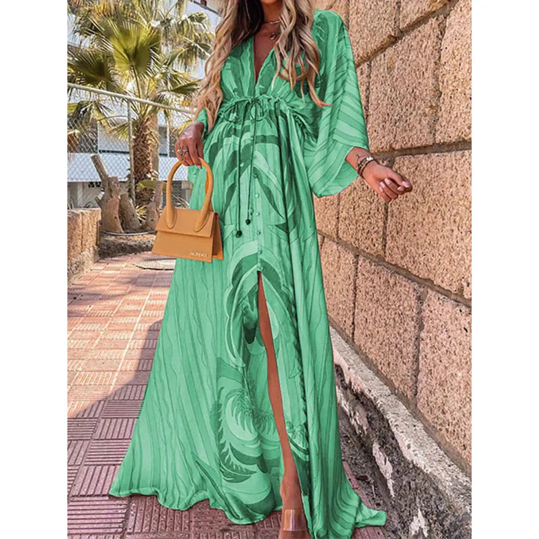 Lily | Women’s Graphic Print Maxi Dress with V-Neck