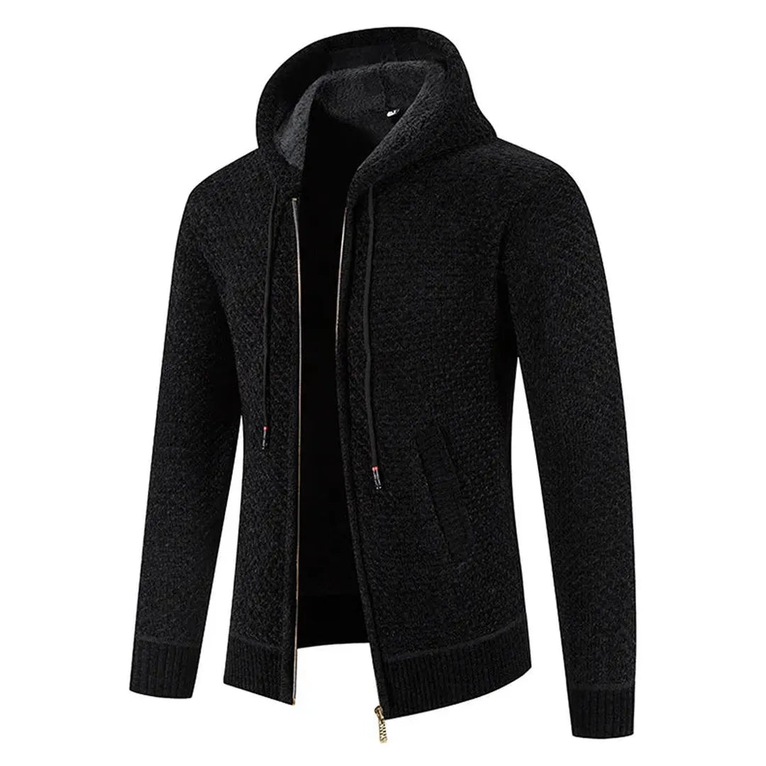 Adrian | Men’s Zip-Up Knit Cardigan with Hood