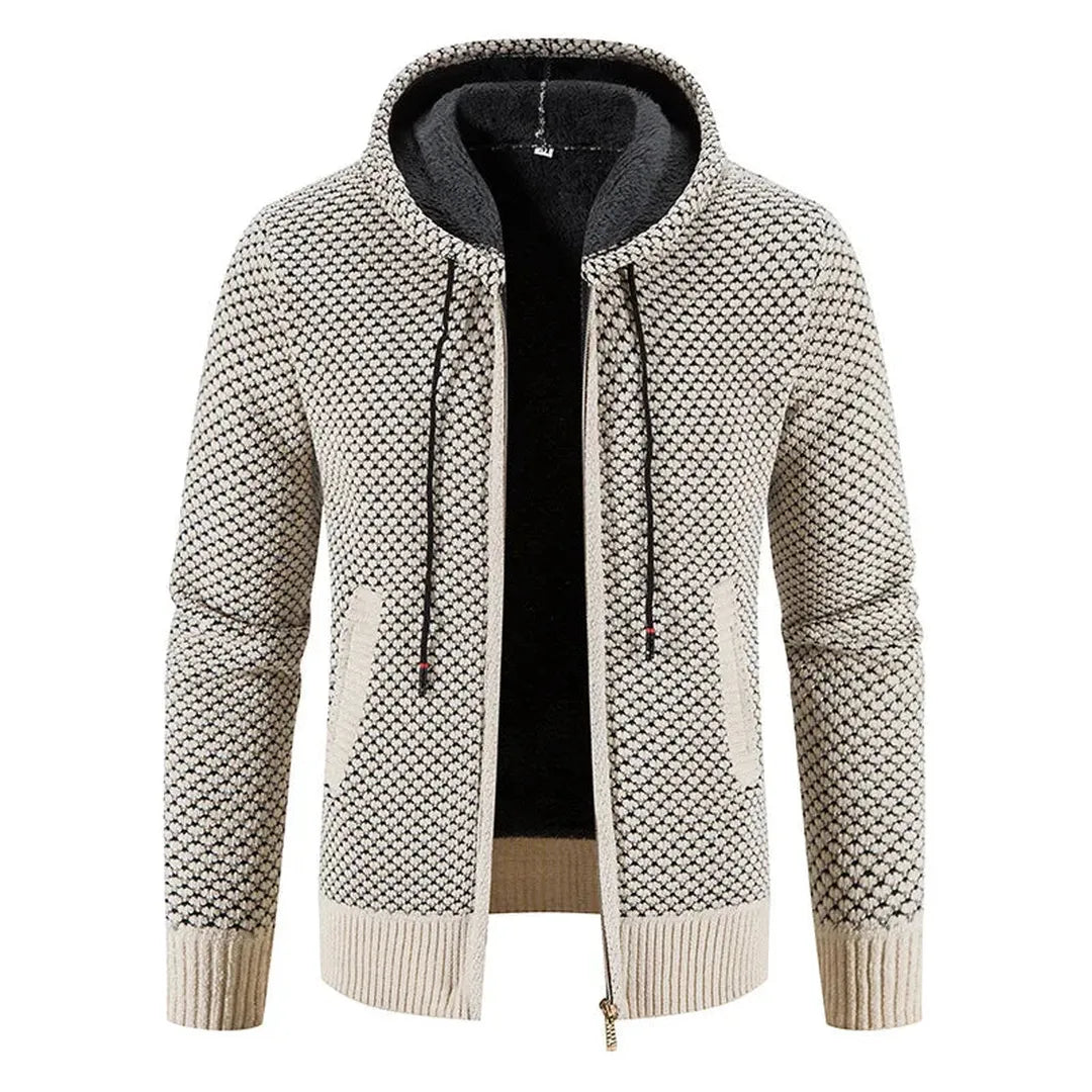 Adrian | Men’s Zip-Up Knit Cardigan with Hood