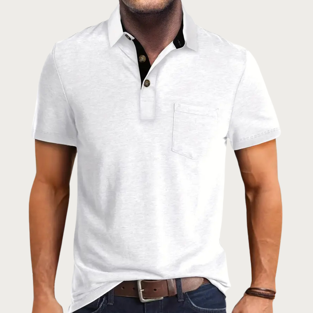 Caleb | Short Sleeve Polo Shirt with Chest Pocket