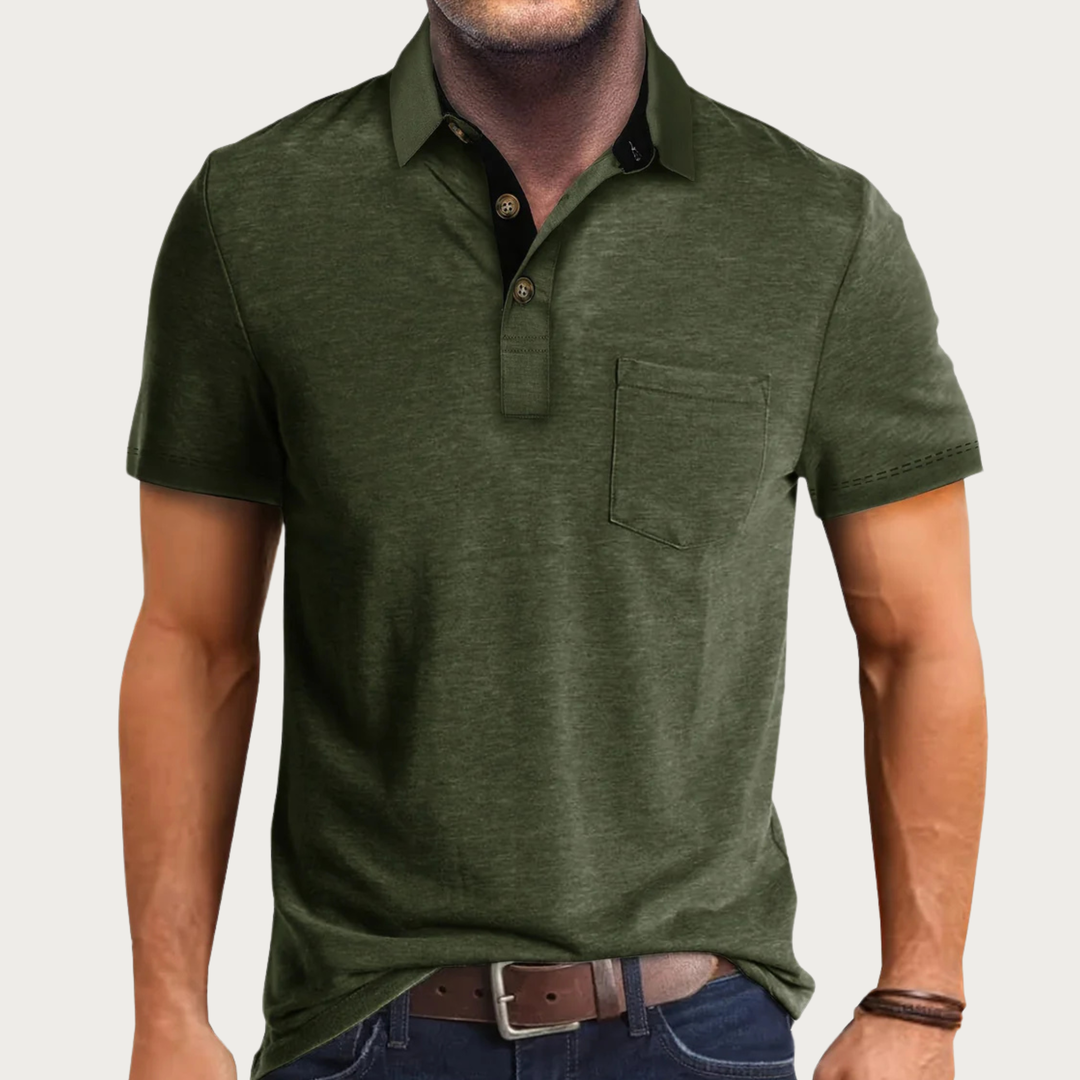 Caleb | Short Sleeve Polo Shirt with Chest Pocket