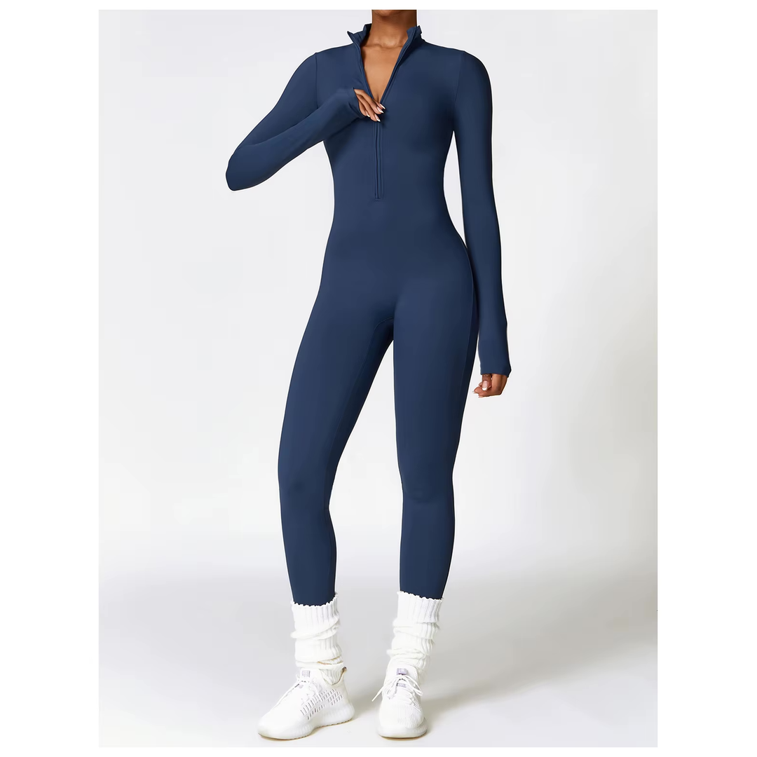 Harley | Women’s Stretch Jumpsuit with Half-Zip and Adjustable Collar