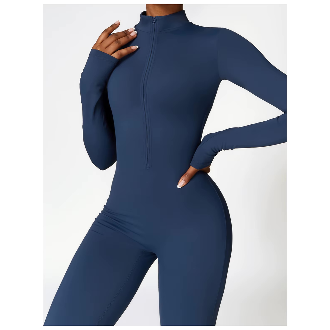 Harley | Women’s Stretch Jumpsuit with Half-Zip and Adjustable Collar