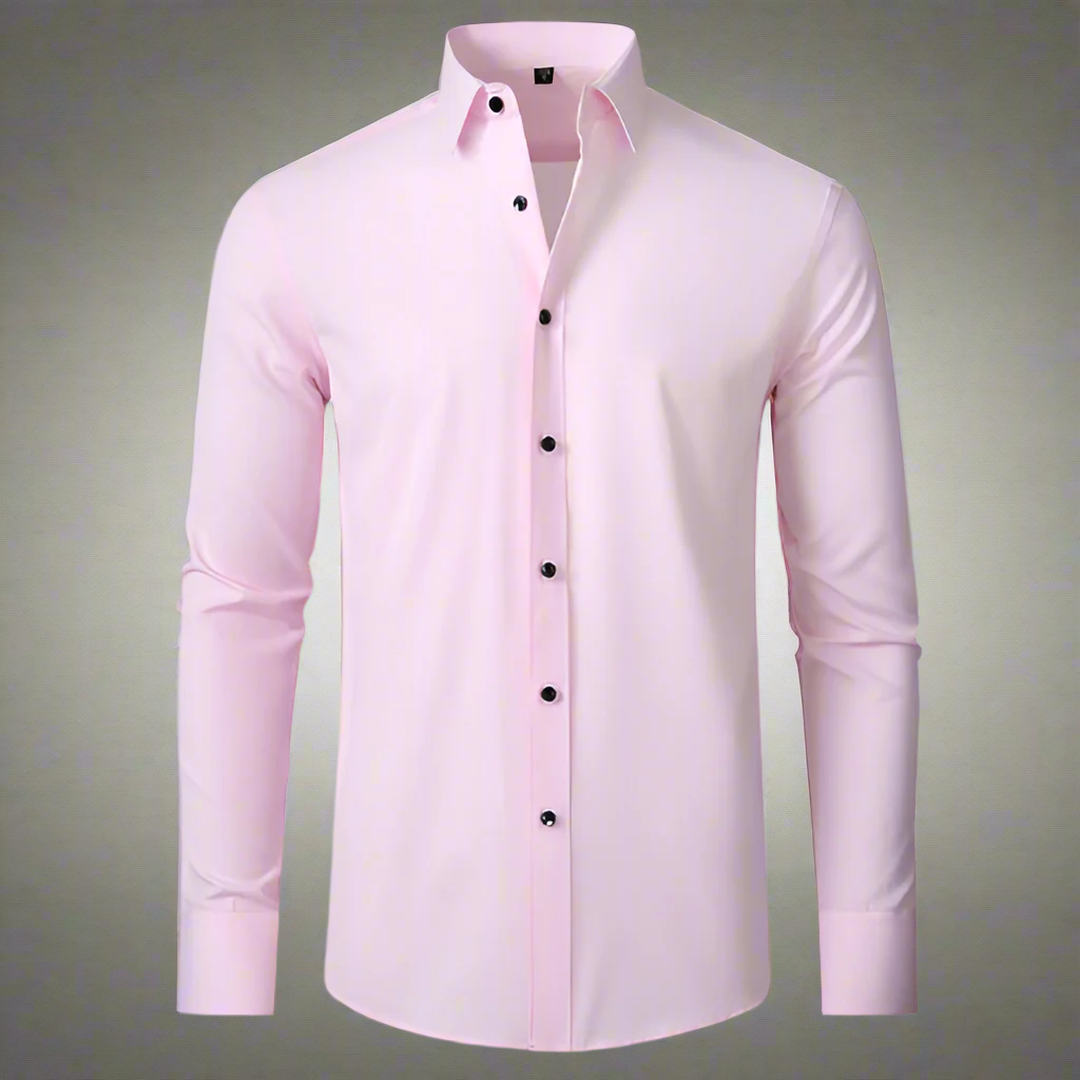 Leo | Men’s Stretch Shirt with Classic Collar and Button Cuffs