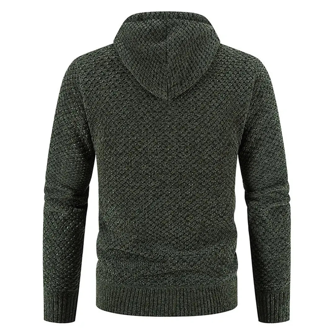 Adrian | Men’s Zip-Up Knit Cardigan with Hood