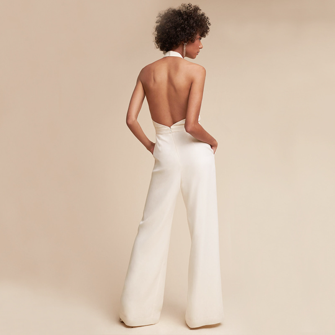 Lillian | Women’s Halterneck Sleeveless Jumpsuit with Fitted Waist