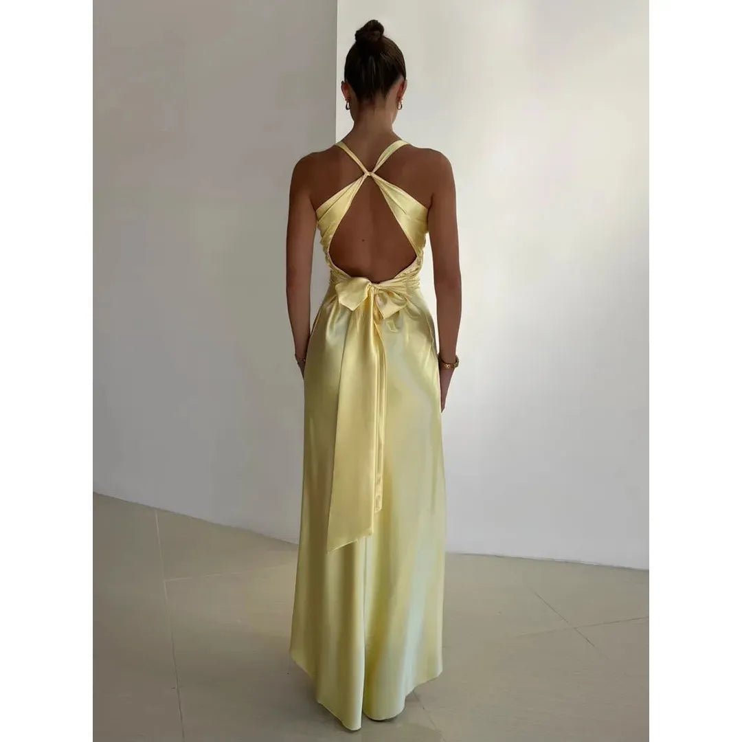 knee length dresses for ladies Donna Karan Women's V-Neck Sleeveless Dress - Chartreuse main image 0