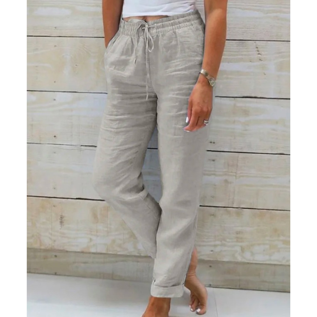 Isla | Women’s Cropped Trousers with Drawstring Waist
