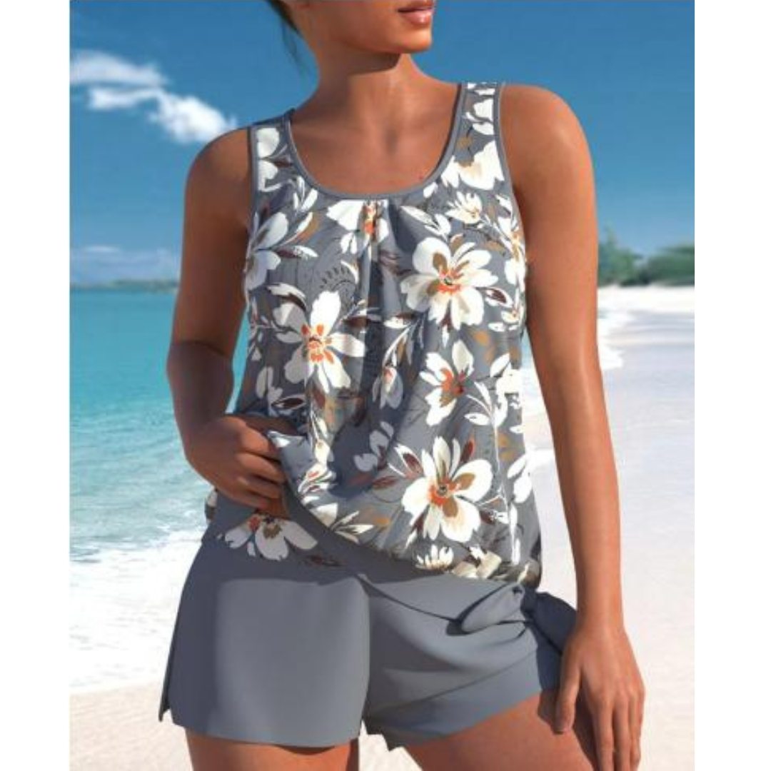 Kendall | Women’s Floral Print Tankini Set with Sleeveless Top