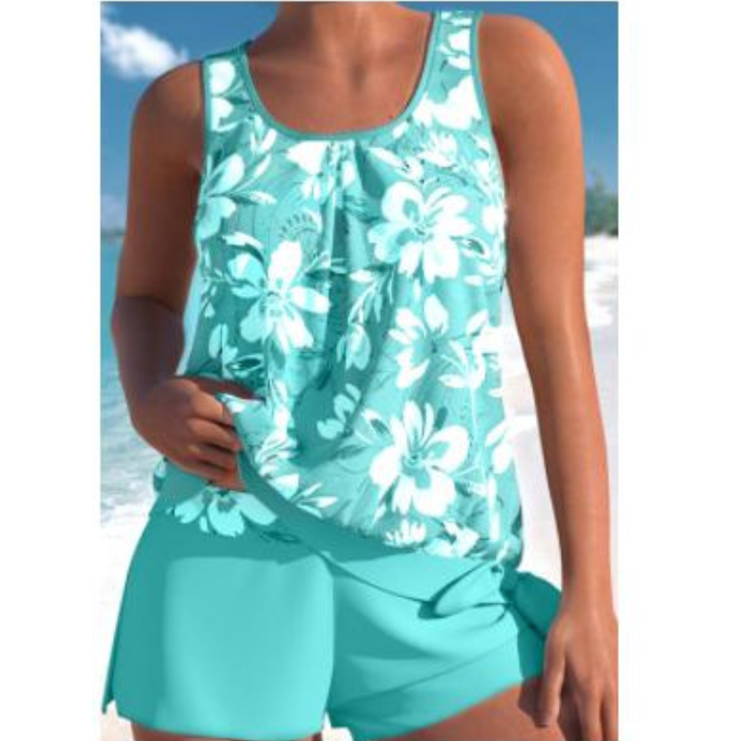 Kendall | Women’s Floral Print Tankini Set with Sleeveless Top