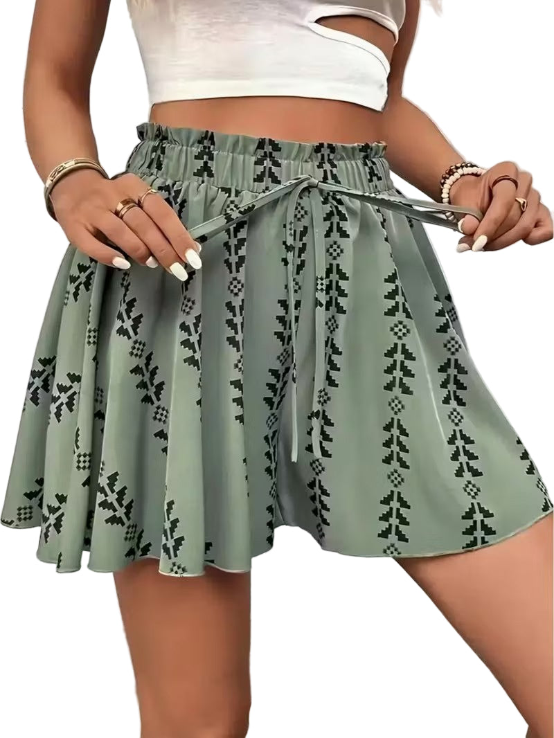 Women’s Drawstring Shorts with Graphic Print