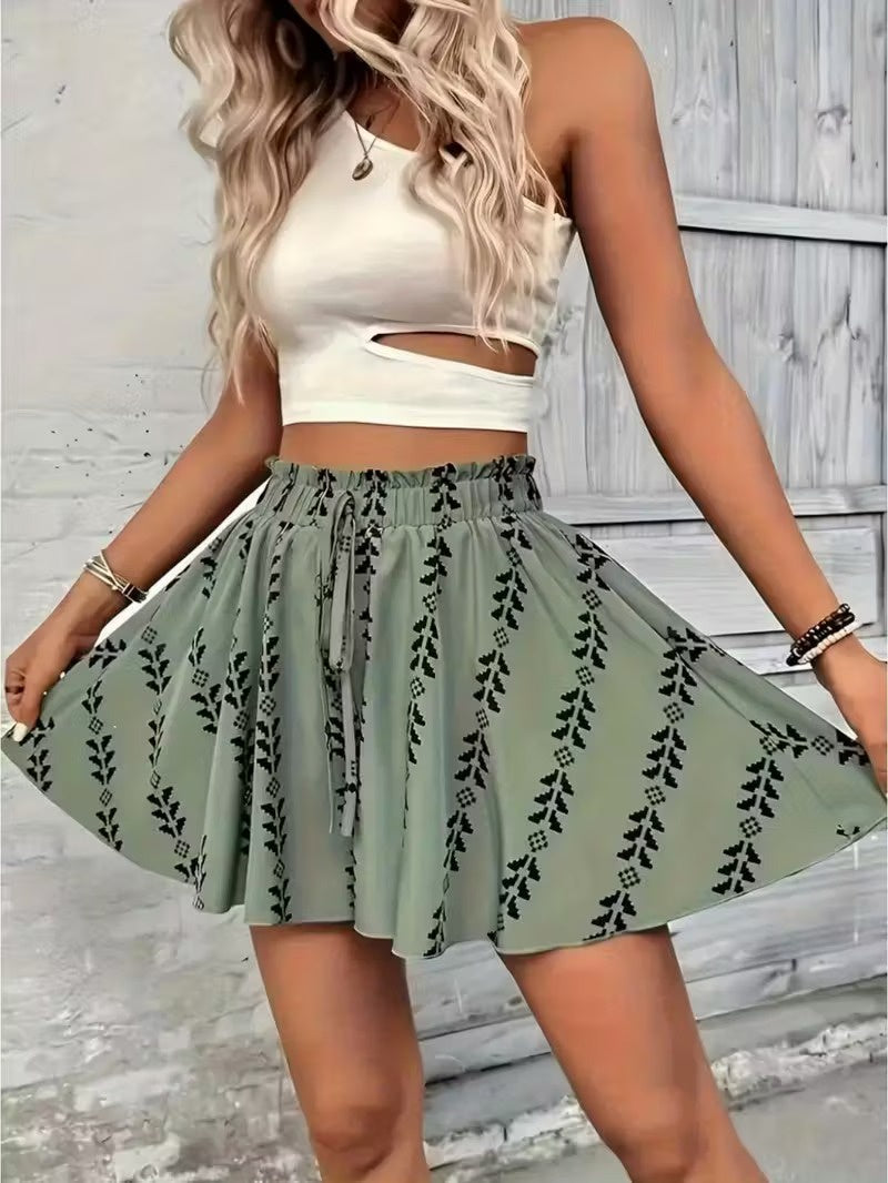 Women’s Drawstring Shorts with Graphic Print