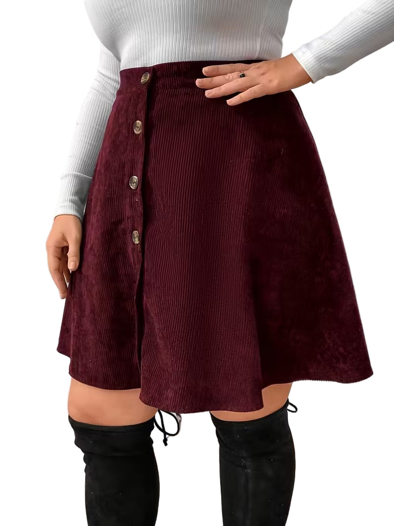 Women’s A Line Mini Skirt with Side Button Fastening