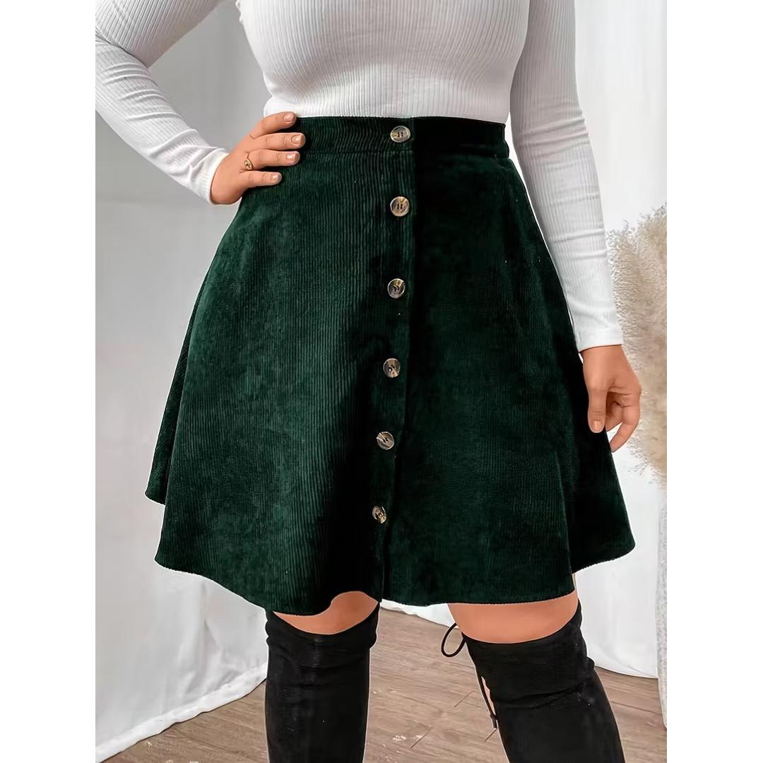 Women’s A Line Mini Skirt with Side Button Fastening