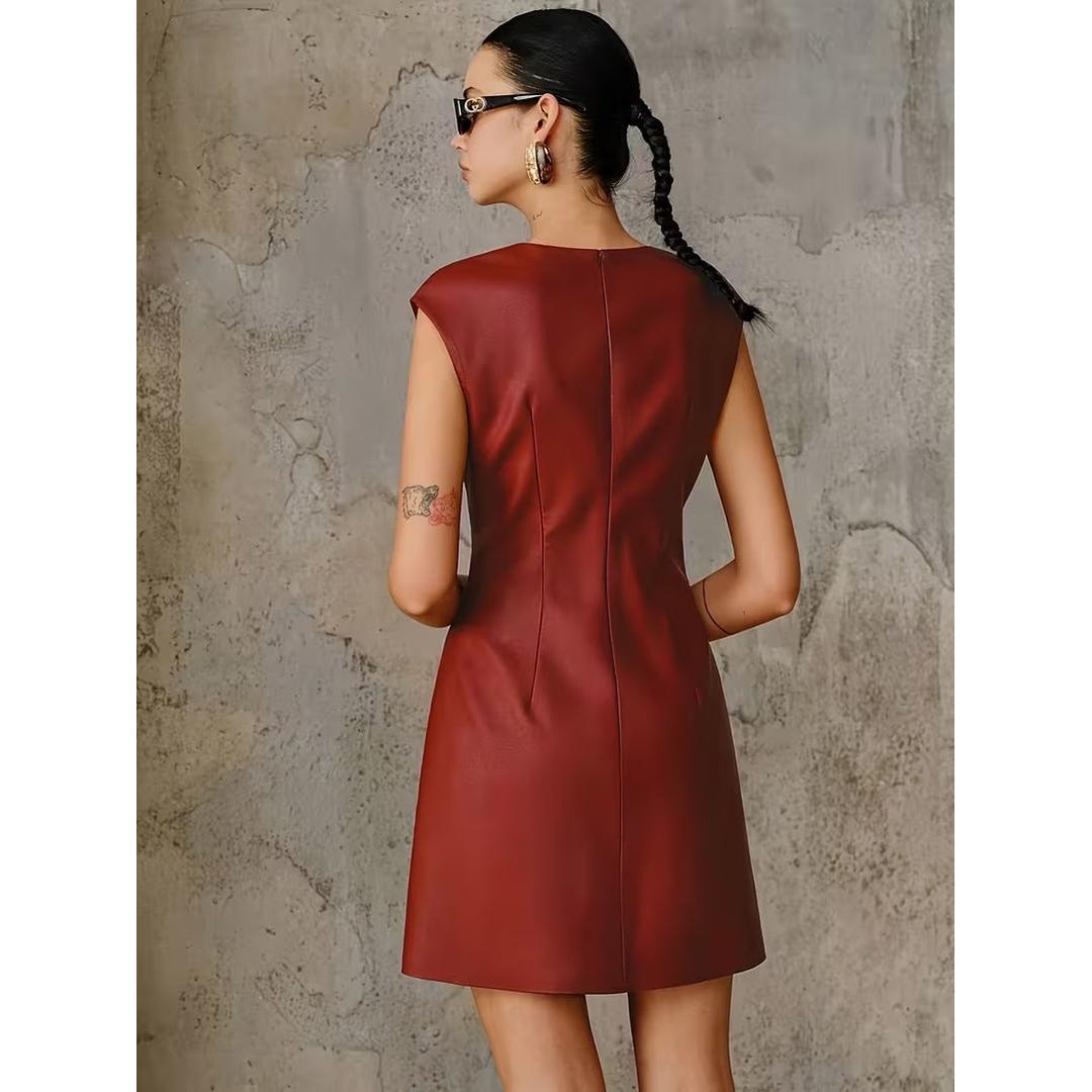 Women’s Sleeveless Mini Dress with Front Fastenings