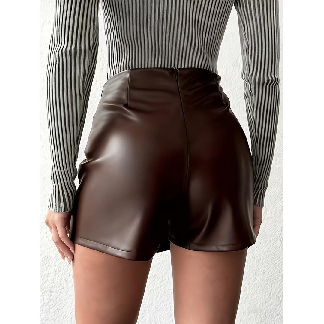 Women’s Wrap Front Mini Shorts with Smooth Surface
