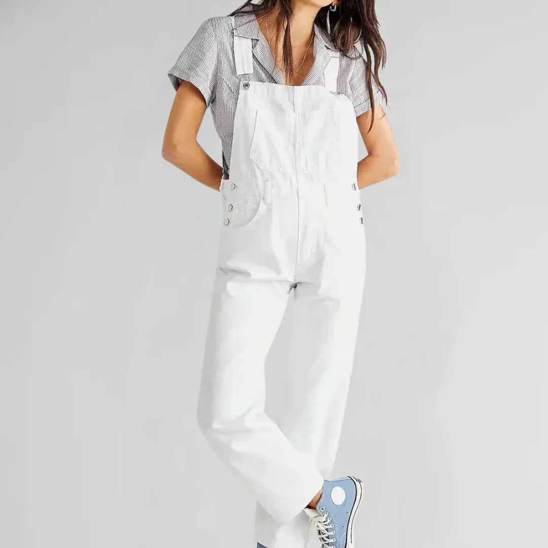 Peyton | Women’s Denim Overall Jumpsuit with Adjustable Straps