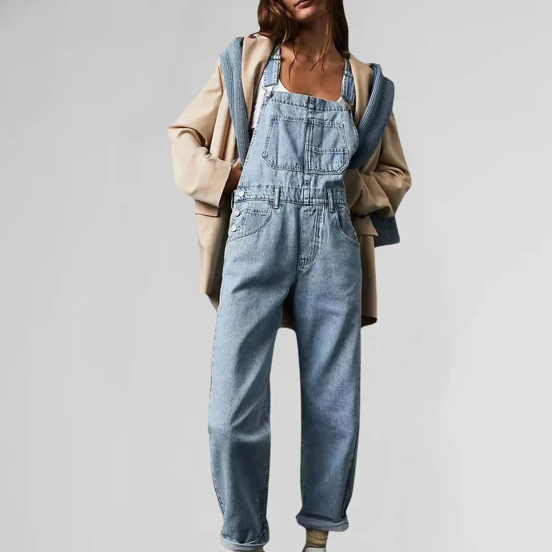 Peyton | Women’s Denim Overall Jumpsuit with Adjustable Straps