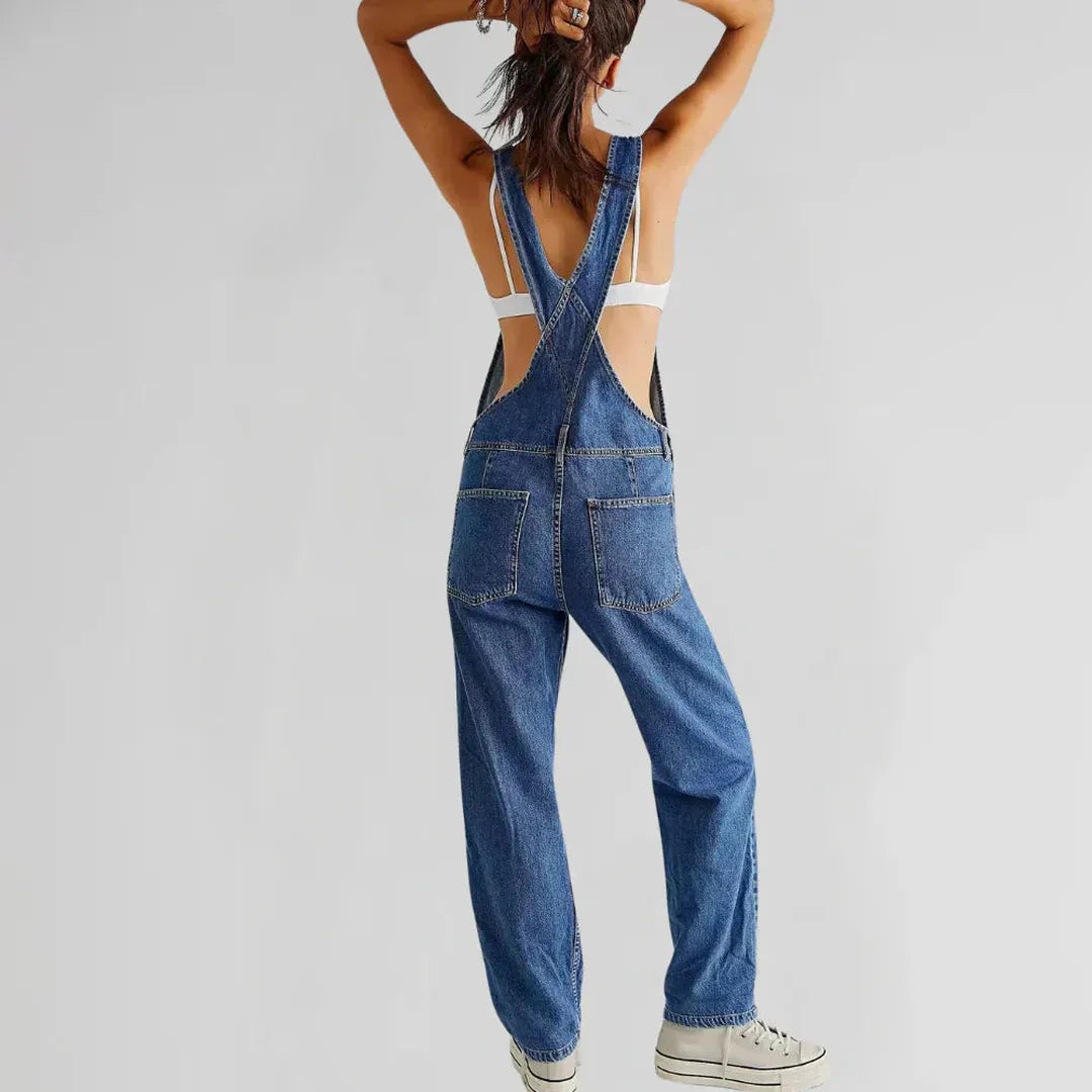 Peyton | Women’s Denim Overall Jumpsuit with Adjustable Straps