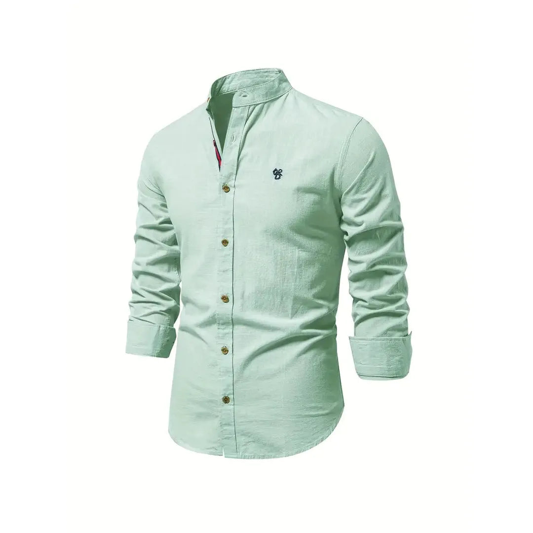 Ethan | Men’s Mandarin Collar Long Sleeve Shirt