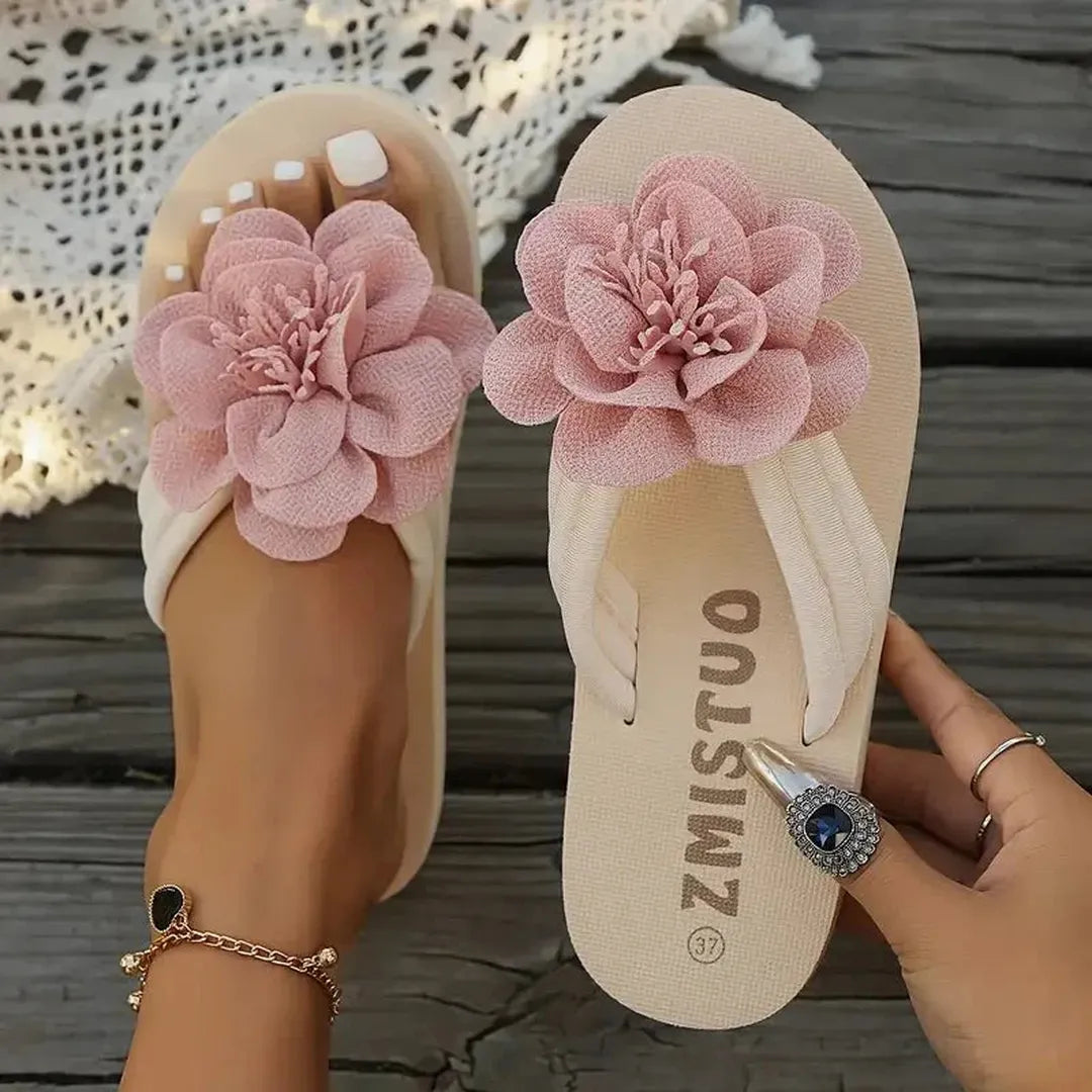 Luna | Women’s Platform Sandals with Flower Strap Detail