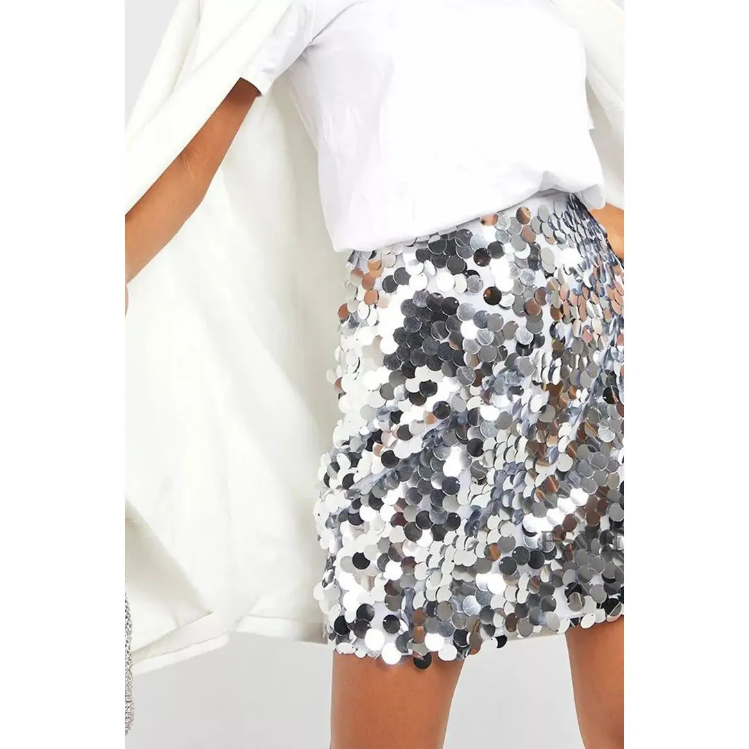 Harriet | Women’s Sequin Mini Skirt with High Waist
