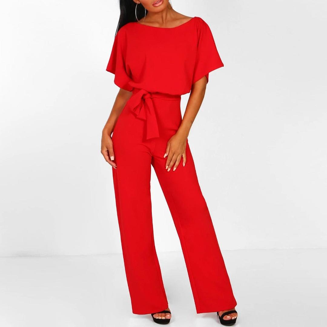 Lydia | Wide-Leg Jumpsuit with Boat Neck and Tie Waist