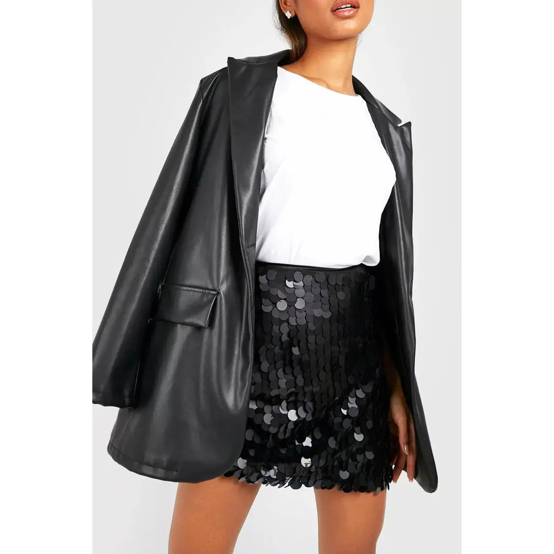 Harriet | Women’s Sequin Mini Skirt with High Waist