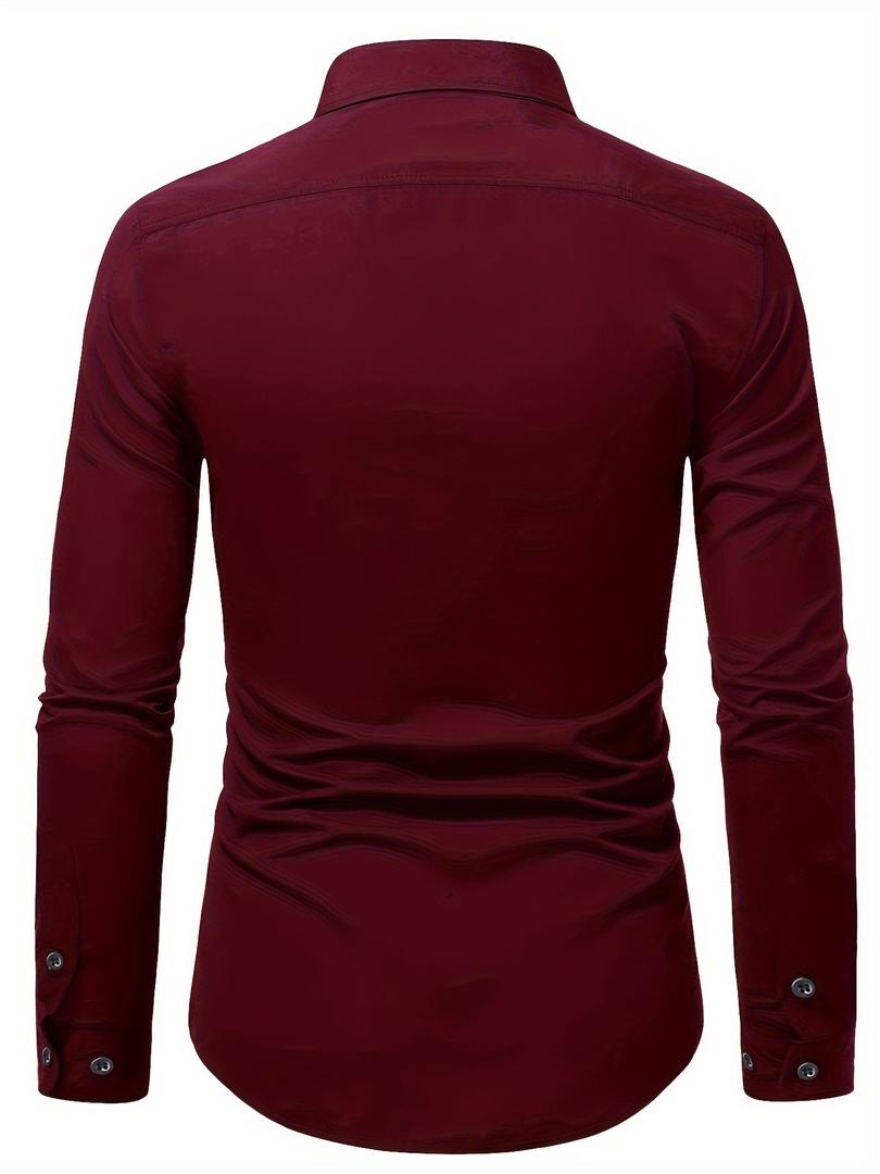 Liam | Men’s Slim Fit Button-Up Shirt with Long Sleeve