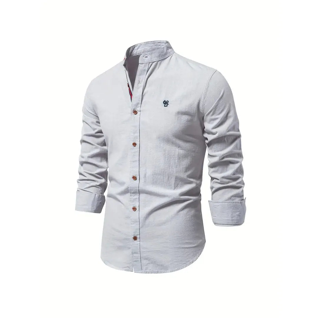 Ethan | Men’s Mandarin Collar Long Sleeve Shirt