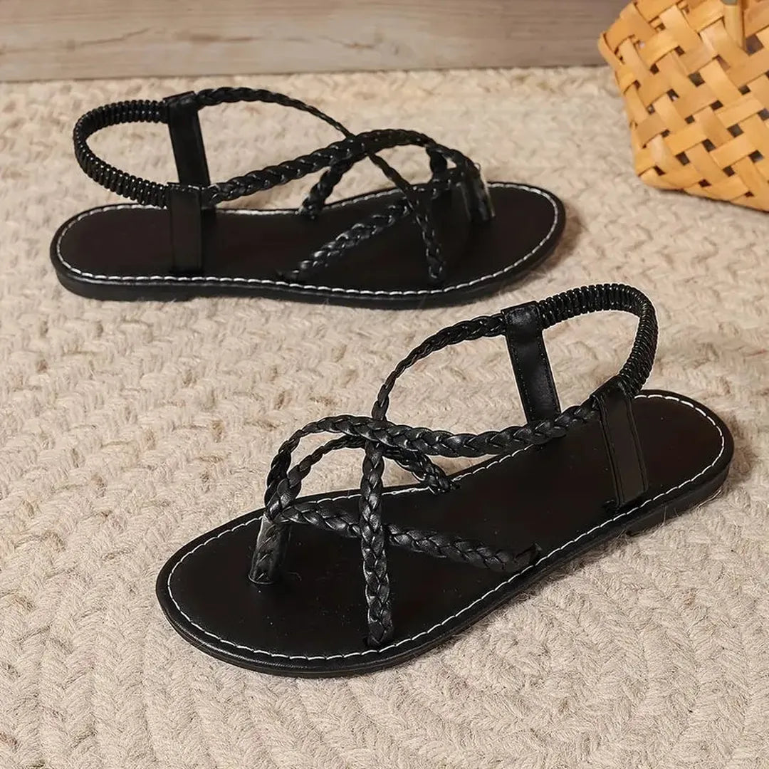 Ruby | Women’s Braided Strap Flat Sandals