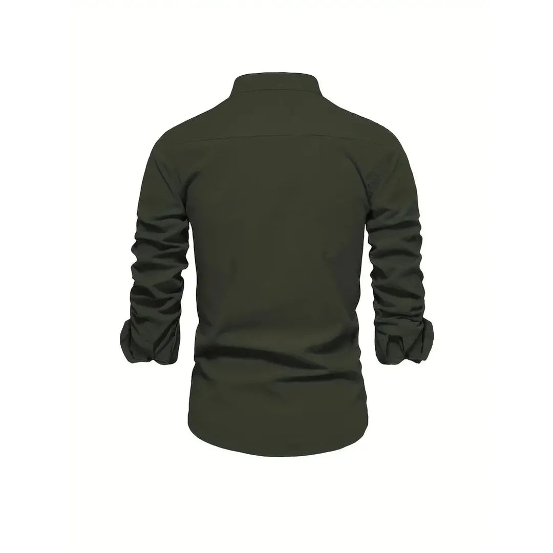 Ethan | Men’s Mandarin Collar Long Sleeve Shirt