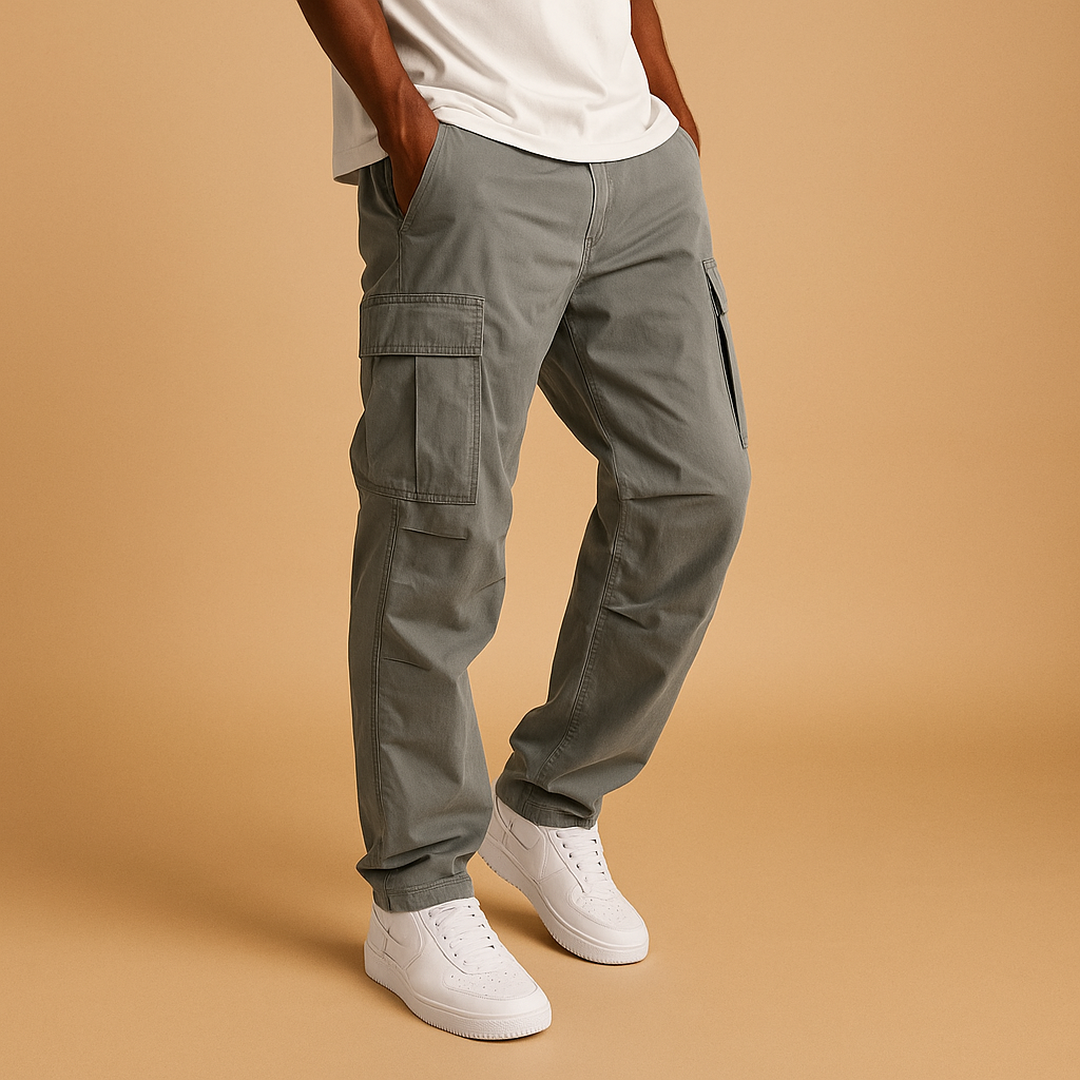 Lucas | Men’s Regular Fit Cargo Trousers with Multiple Pockets
