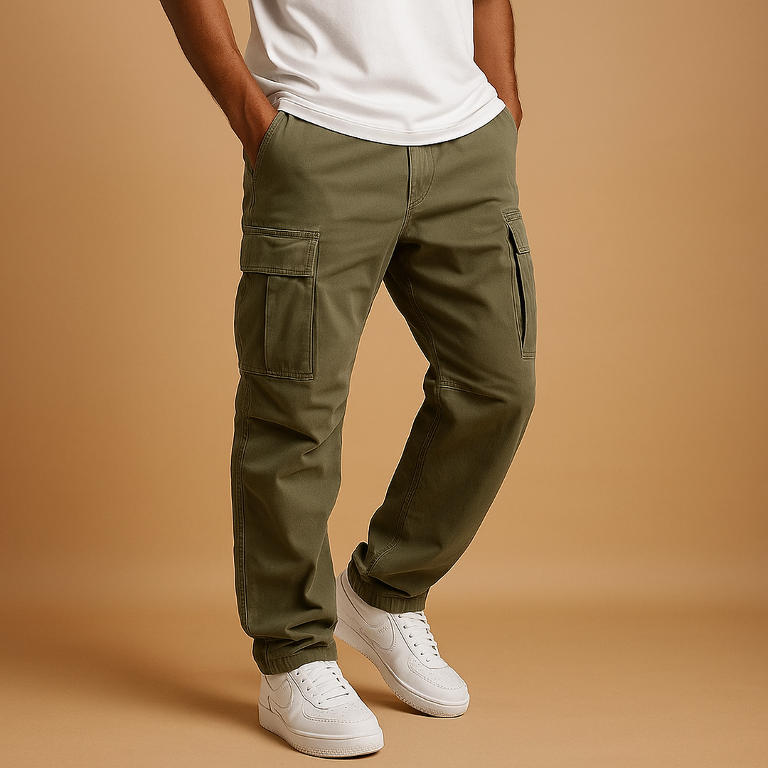 Lucas | Men’s Regular Fit Cargo Trousers with Multiple Pockets