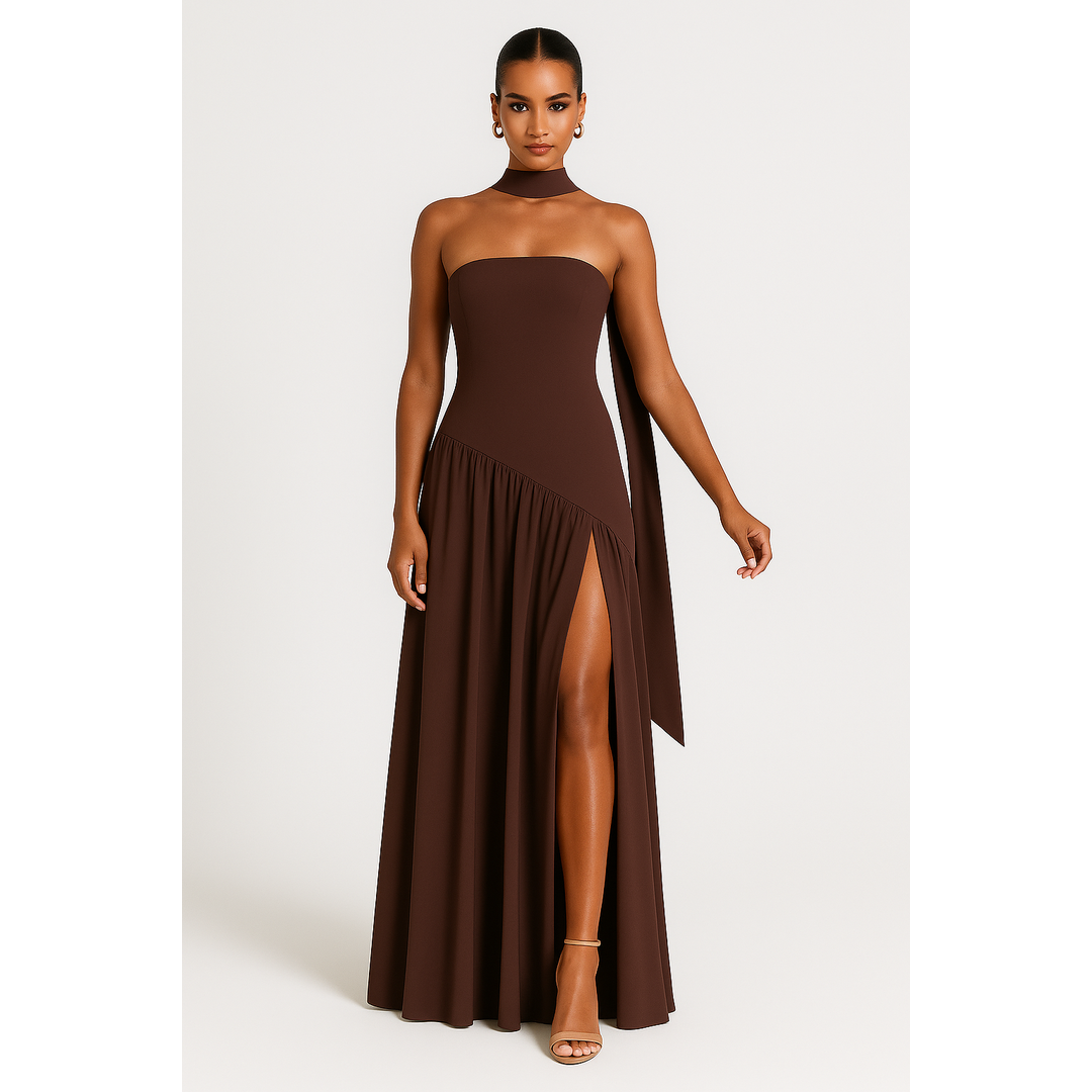 Sophie | Women’s Strapless Maxi Dress with Thigh Slit