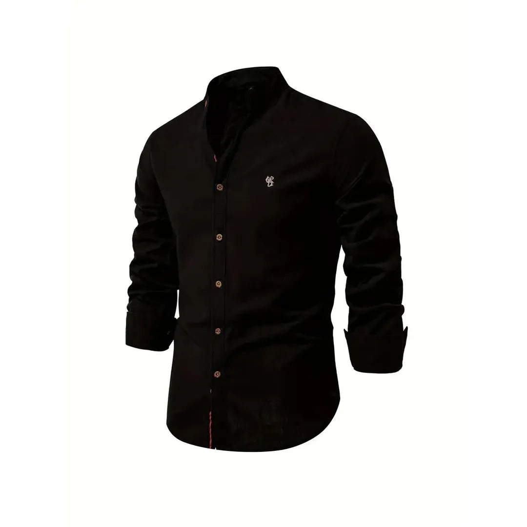 Ethan | Men’s Mandarin Collar Long Sleeve Shirt